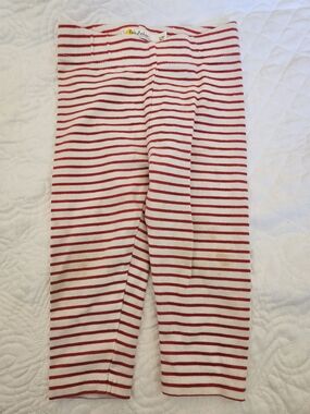 Baby Boden Red and White Striped Leggings